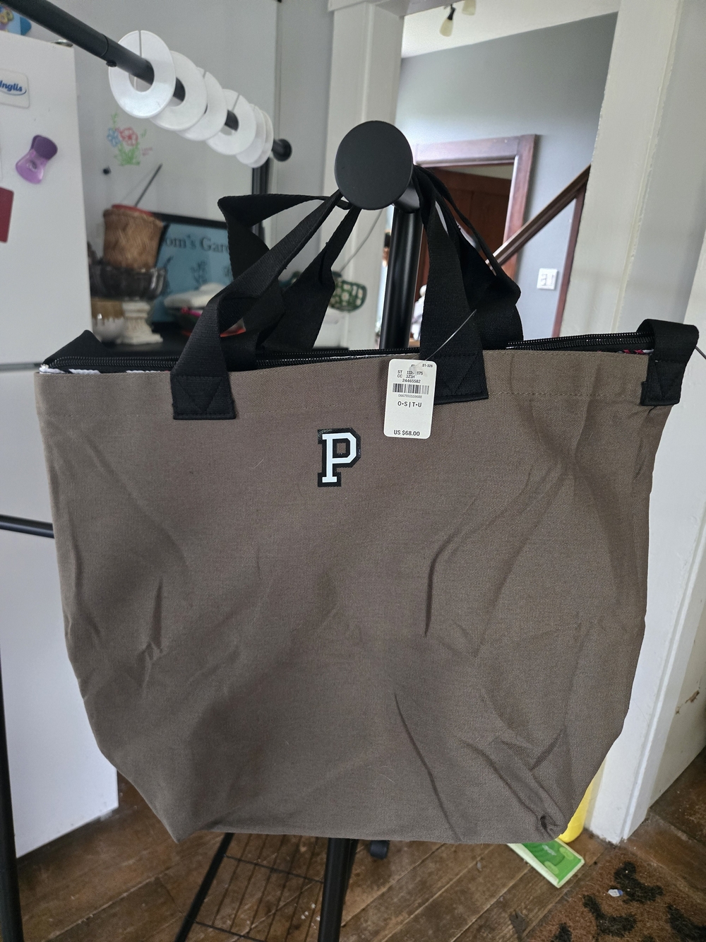 PINK 2 In 1 Insulated Tote Bag - Green Exterior with Silver Lined Interior